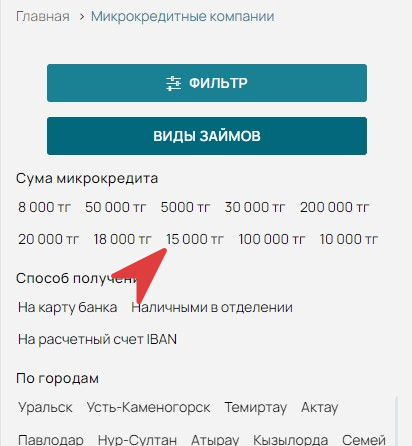 Поиск кредита на сайте Moneytochka.kz